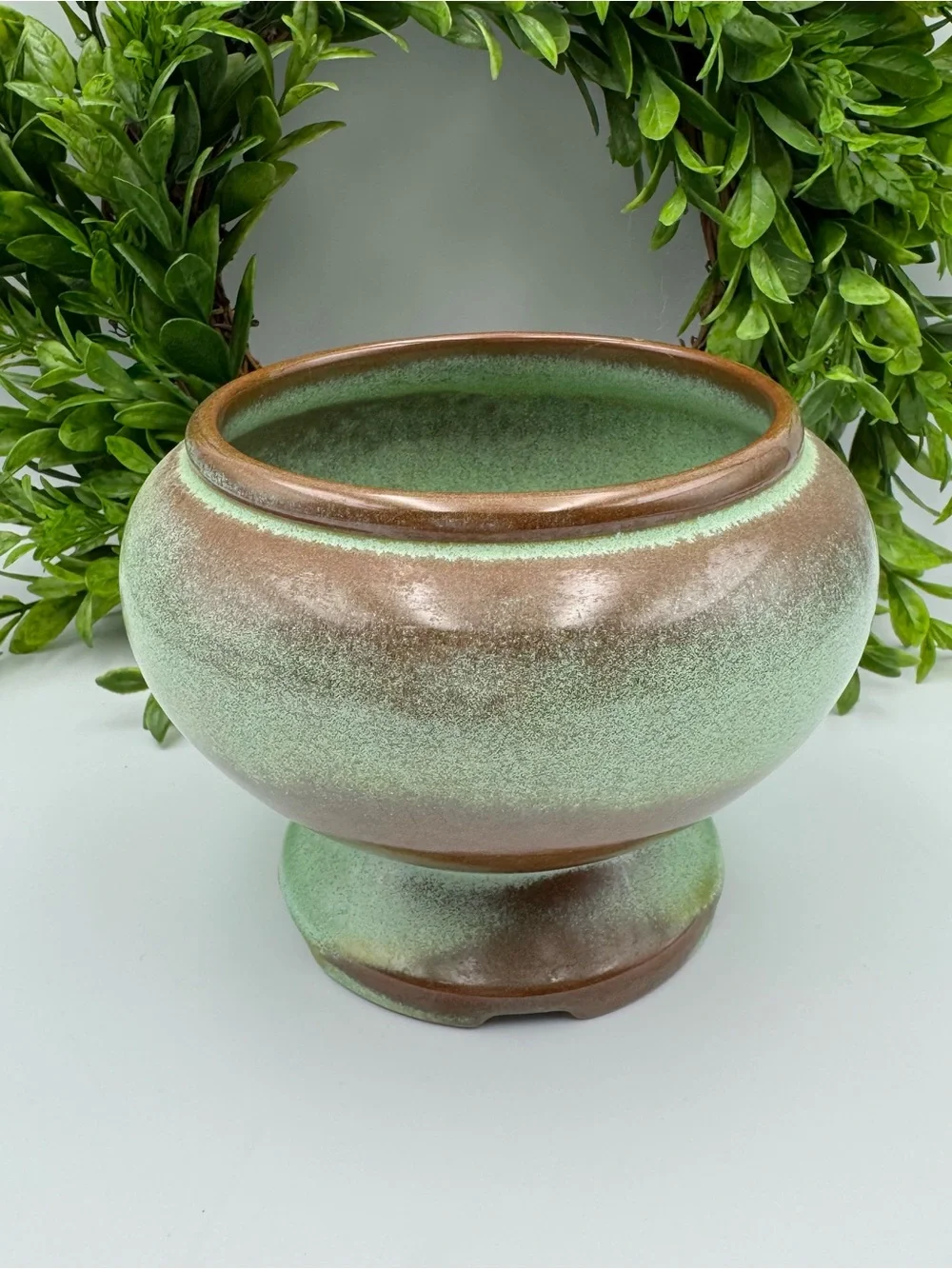 Frankoma Pottery Plainsman Green Planter 22S